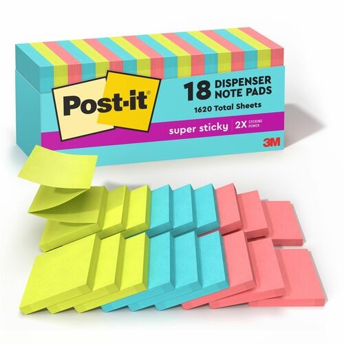 3M 3M MMMR33018SSMIAC Super Sticky Pop-up Notes 18-pack