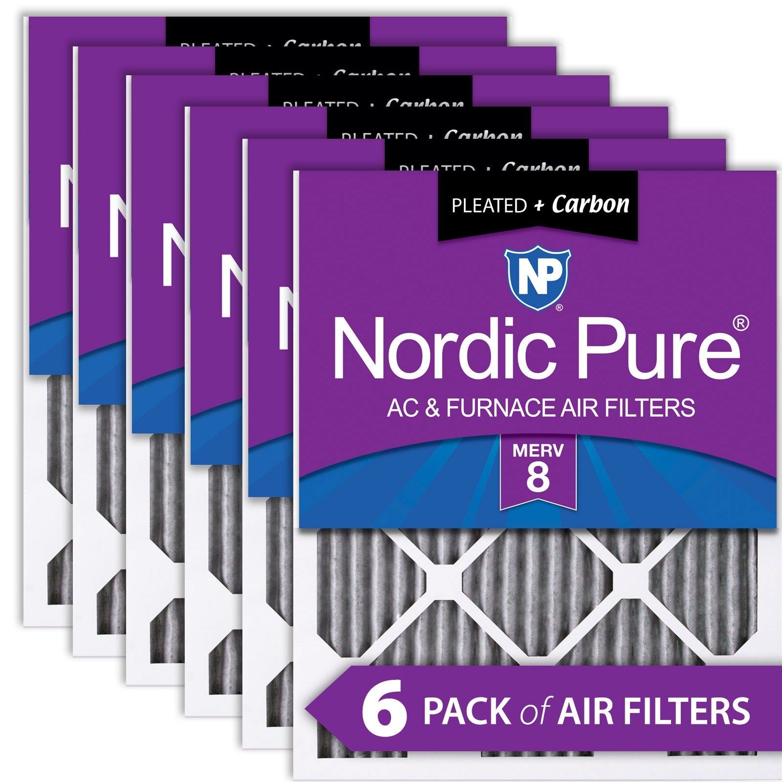 NORDIC PURE Nordic Pure 8_3/4x18x1ExactCustomM8+C-6 Merv 8 Filter 6pk