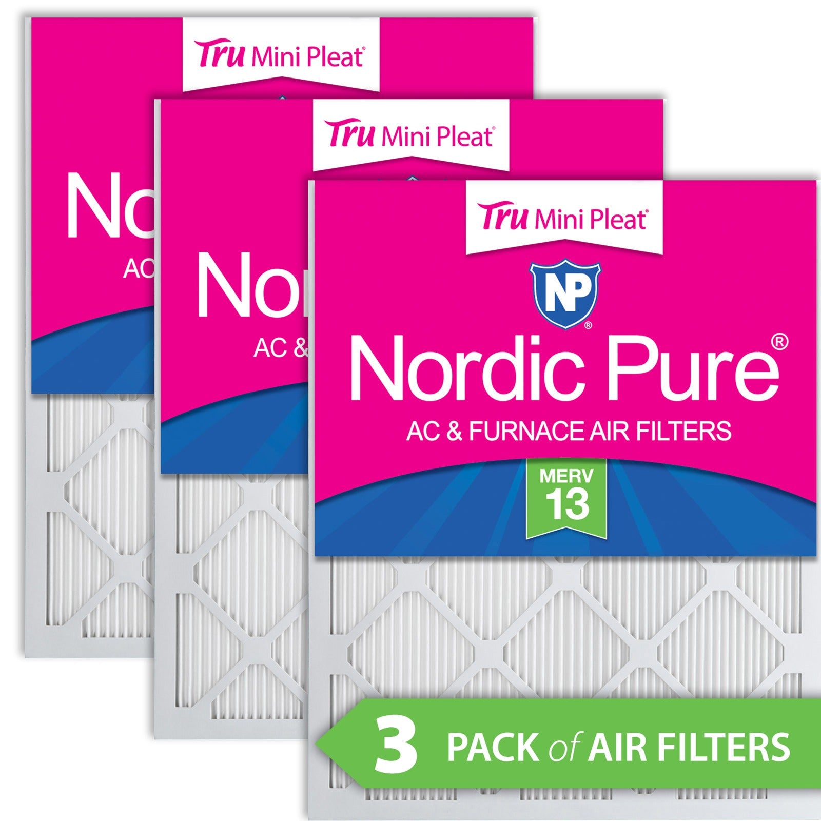 NORDIC PURE Nordic Pure 12x30x1M13MiniPleat-3 Merv 13 Mini Pleat Filter