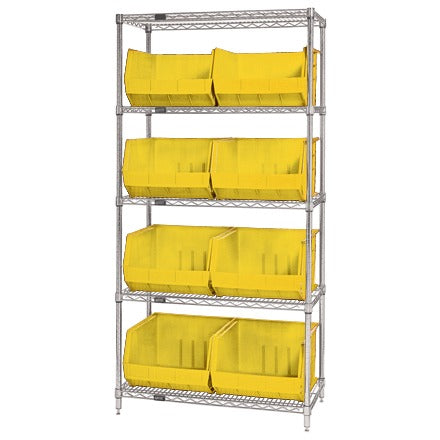 BSC PREFERRED Bsc Preferred WSBQ270Y Wire Shelving Kit with Bins