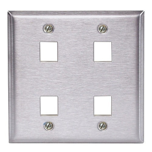 HUBBELL Hubbell Premise Wiring SSF204 Stainless Steel Faceplate