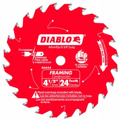 DIABLO Freud D0424X 4.5 Inch 24T Framing Circular Saw Blade