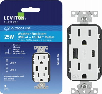 LEVITON Leviton Mfg Co R02-W5633-0BW 15A Usb Wall Outlet 3 Pack