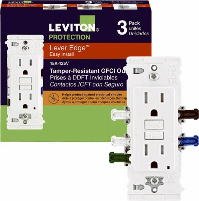 LEVITON Leviton Mfg Co M02-EGFT1-03W Gfci Outlet 15A 125V 3-pack