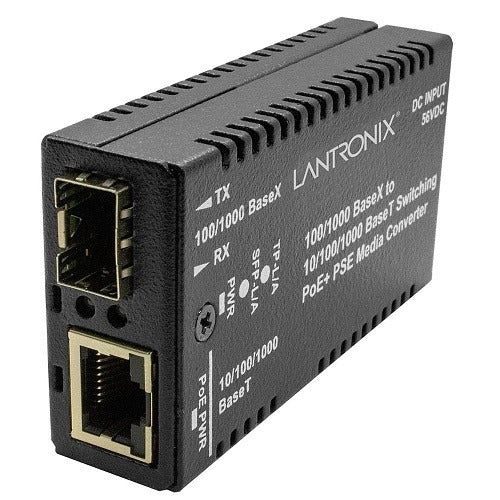 LANTRONIX Transition Networks M/GE-PSW-PSE-01-UK Poe Media Converter