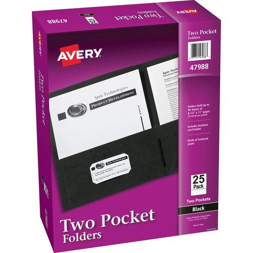 AVERY Avery AVE47988 Two-pocket Folder Letter Size Box of 25