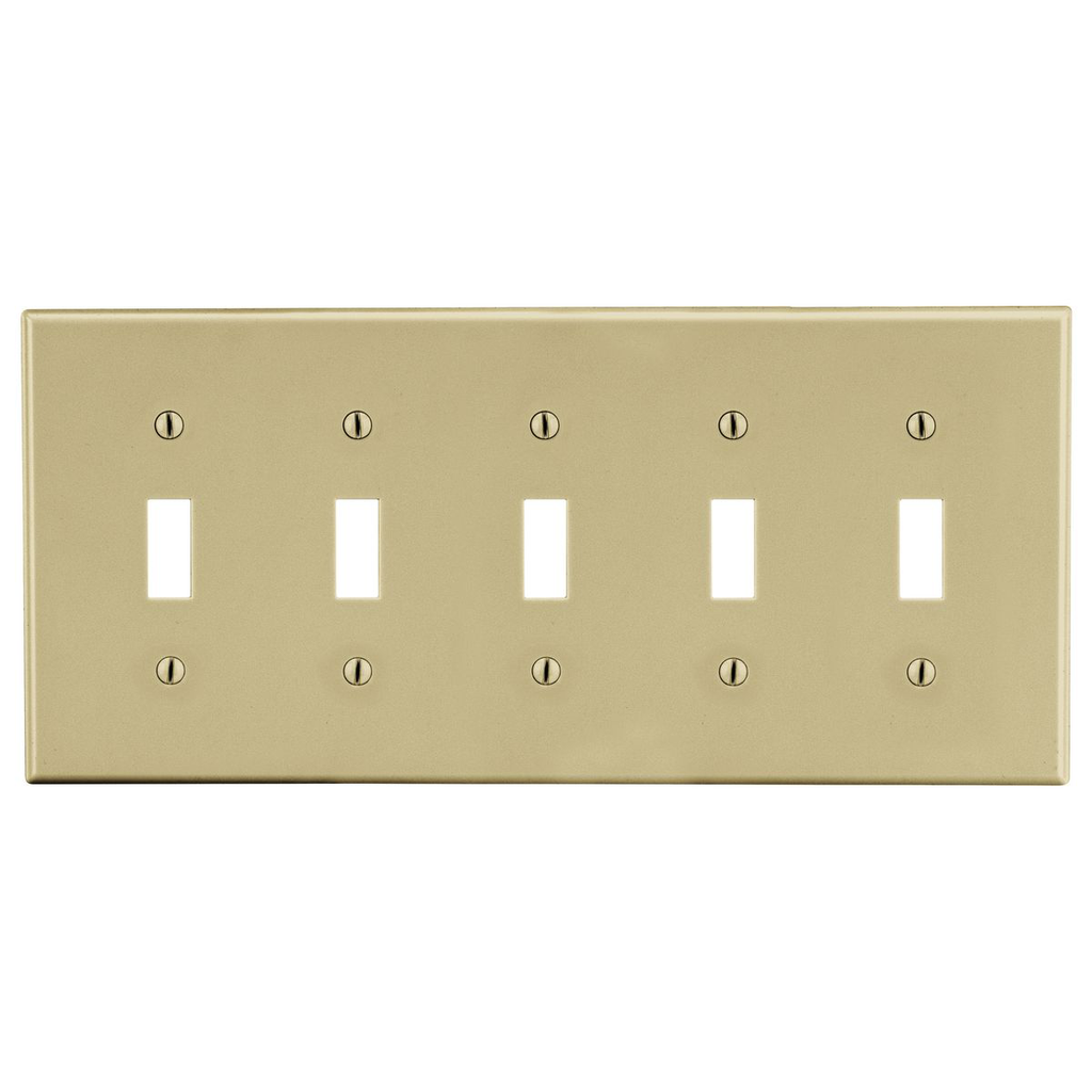 Hubbell P5I Wallplate, 5-G, 5) Tog, IV