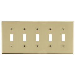 Hubbell P5I Wallplate, 5-G, 5) Tog, IV