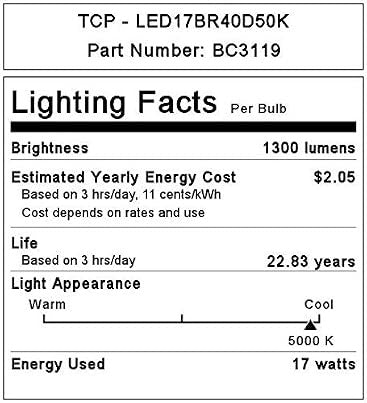 TCP Tcp LED17BR40D50K BR40 Dimmable LED Light Bulb 17W (BR40/E26)