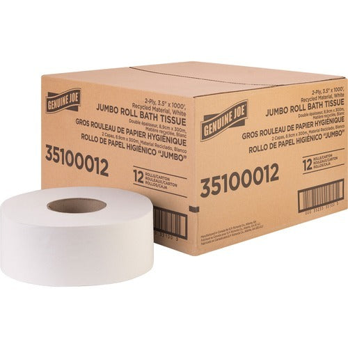 GENUINE JOE Genuine Joe GJO35100012 Jumbo 2-ply Bath Tissue Roll 12 Ct