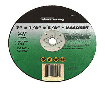 FORNEY Forney Industries Inc 71893 Masonry Cutting Wheel 7in