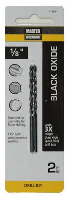 DISSTON CO Disston Company 119891 Hss Black Oxide Drill Bit 1/8 in 2 Pack