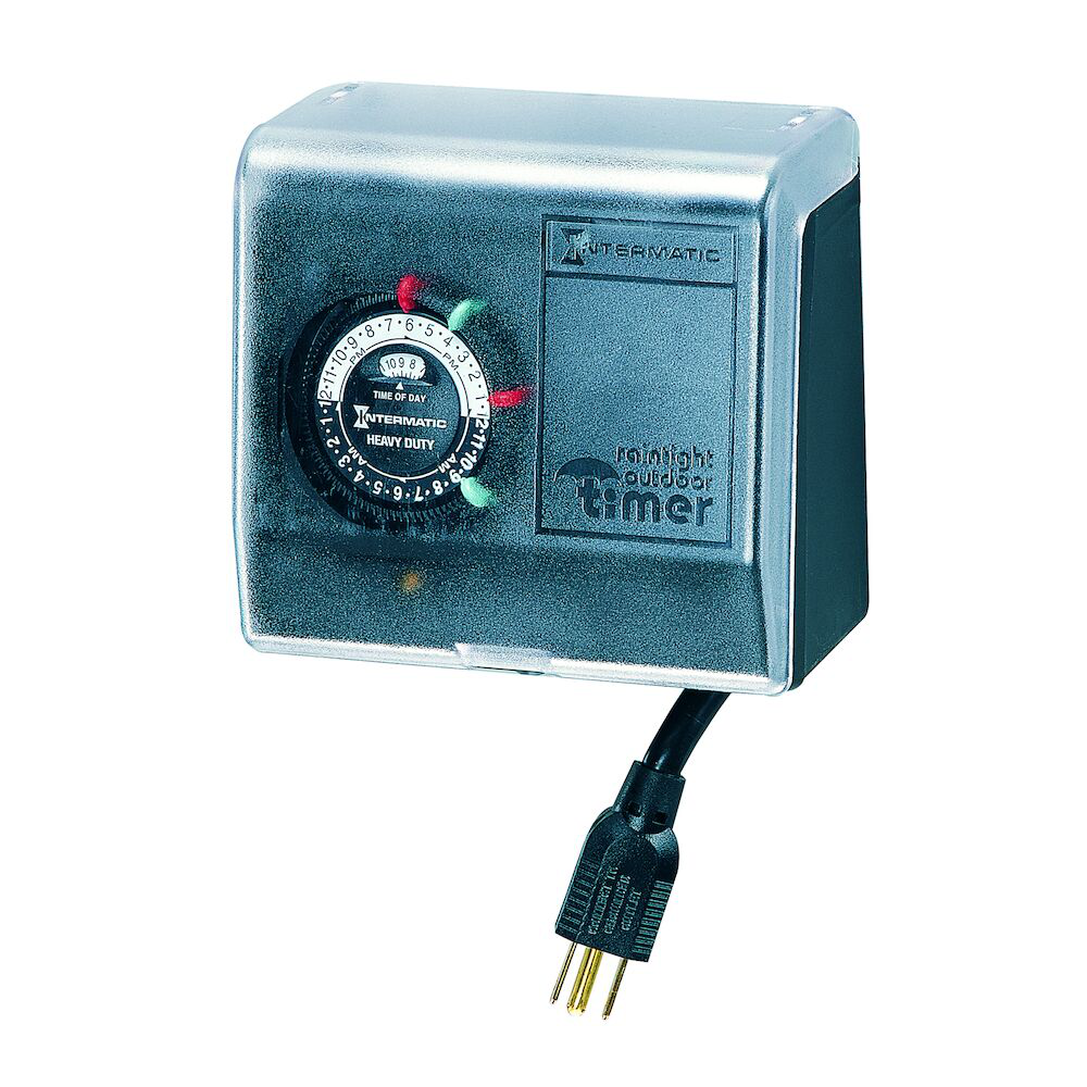 Intermatic P1101 Outdoor Mechanical Timer 120V with Flip-Open Enclosure