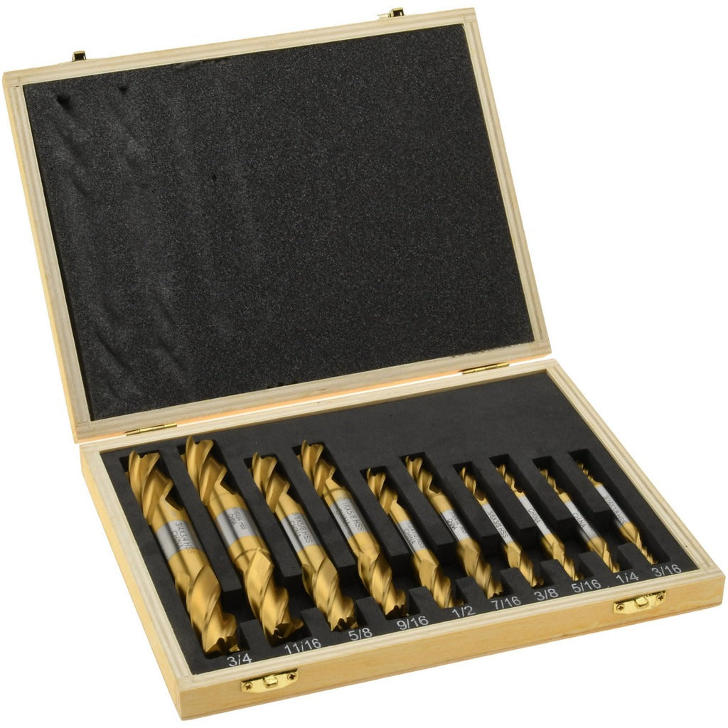 VALUE COLLECTION Value Collection 320-8002 End Mill Set 10 Piece Tin Hss