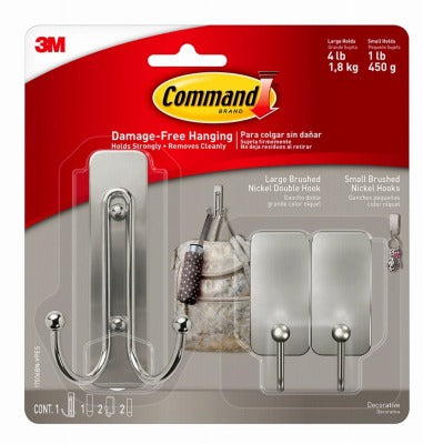 3M 3M 17036BN-VPES Brushed Nickel Command Hook Set 3 Pack
