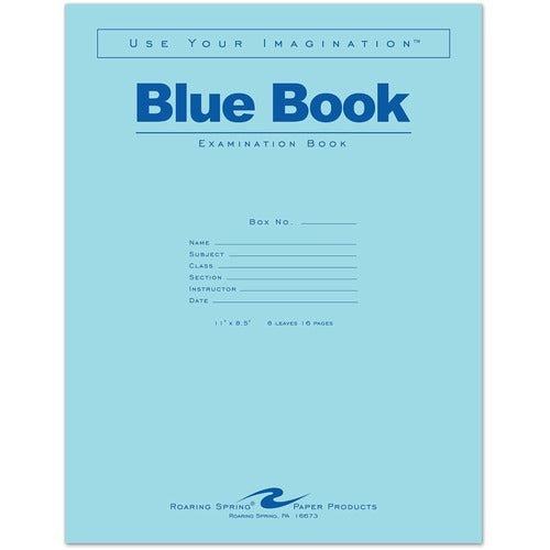 ROARING SPRING Roaring Spring Paper Products ROA77517 Blue Exam Book 50-pack