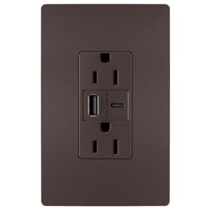 PASS & SEYMOUR Pass & Seymour R26USBAC6DBCCV4 Radiant 15A Tamper-Resistant Ultra-Fast USB Type A/C Outlet (Duplex)