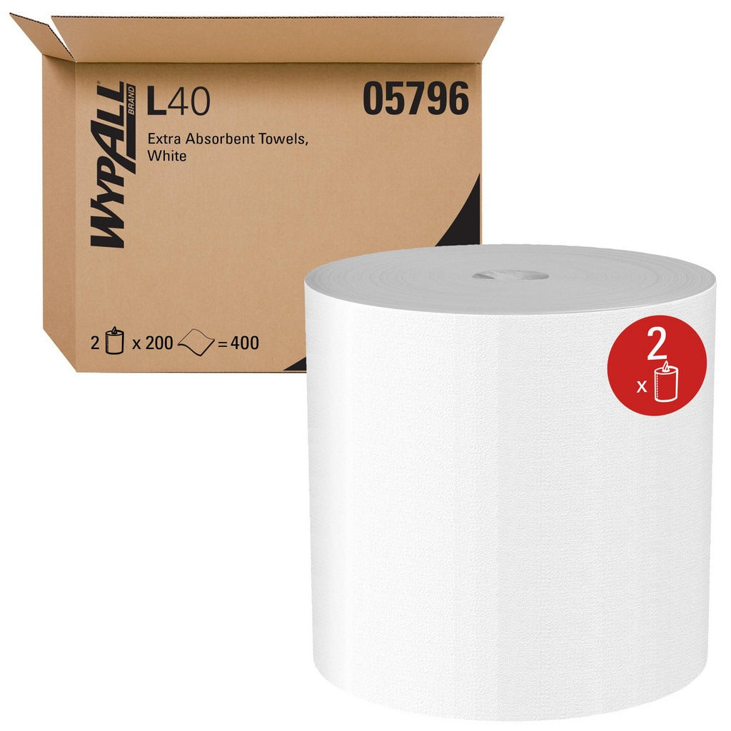 KIMBERLY-CLARK Wypall 05796 Dry Wipes Center Pull 200 Sheets White