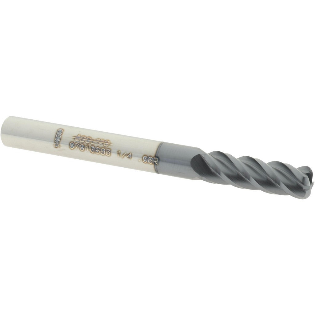 ACCUPRO Accupro 12182473 Corner Radius End Mill 1/4 in 4 Flute Altin