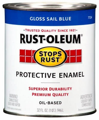 RUST-OLEUM Rust-oleum 7724-502 Enamel Paint Quart Sail Blue