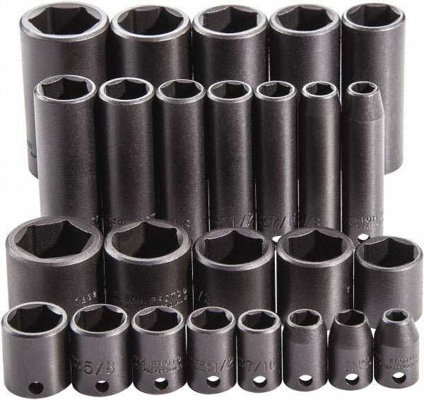 PROTO Proto J72125 Deep Impact Socket Set 25 Pc 3/8 in Drive