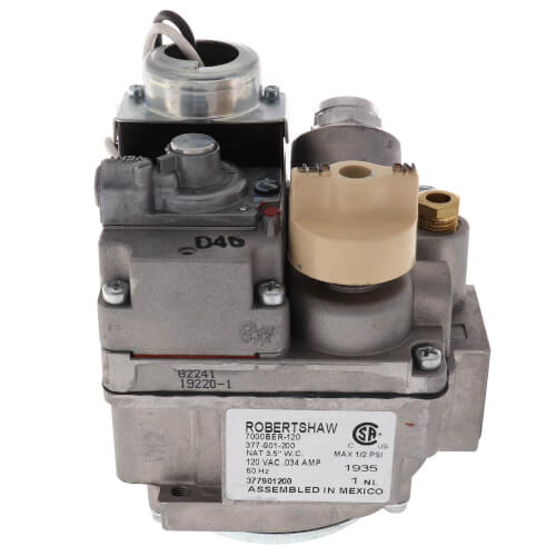 Robertshaw 700-454 Gas Valve 120V 3/4 Inch Inlet/Outlet with Natural Gas Regulator Replacement 7000BER-120