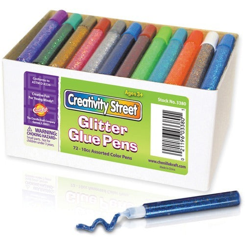PACON Pacon PAC338000 Glitter Glue Pens 12 Colors Box of 72