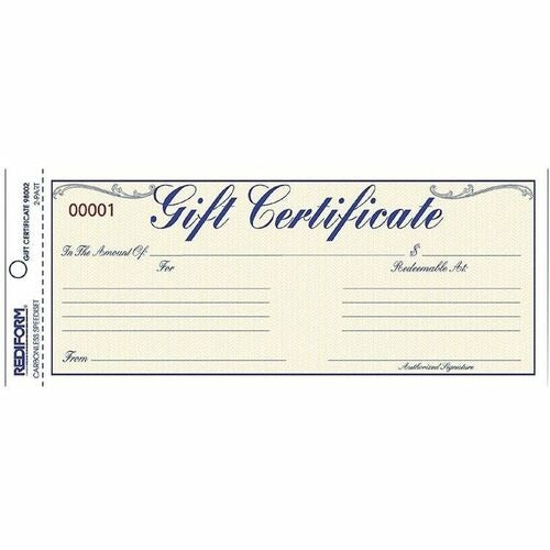 REDIFORM Rediform RED98002 Carbonless Gift Certificates with Envelopes 25pk