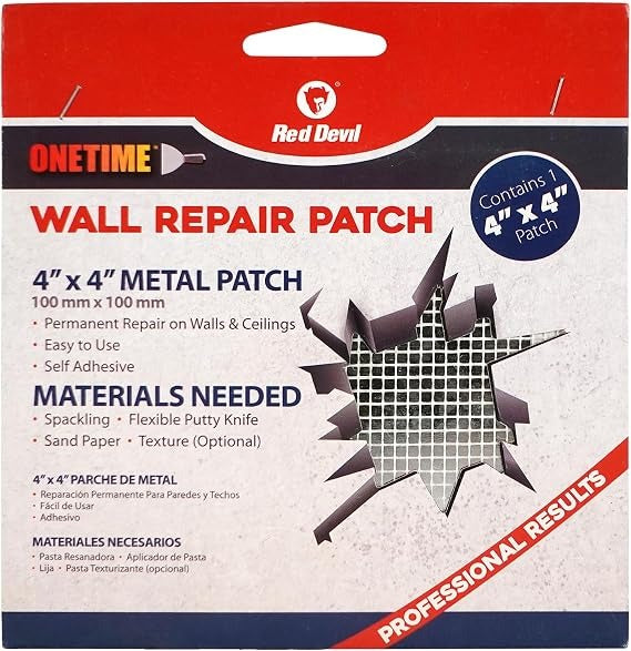 RED DEVIL Red Devil 1214 4 x 4 One-time Wall Repair Patch 1 Pack