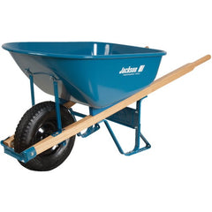 Jackson M6FFBB Jackson 6 Cubic Foot Steel Contractor Wheelbarrow with Flat Free Tire