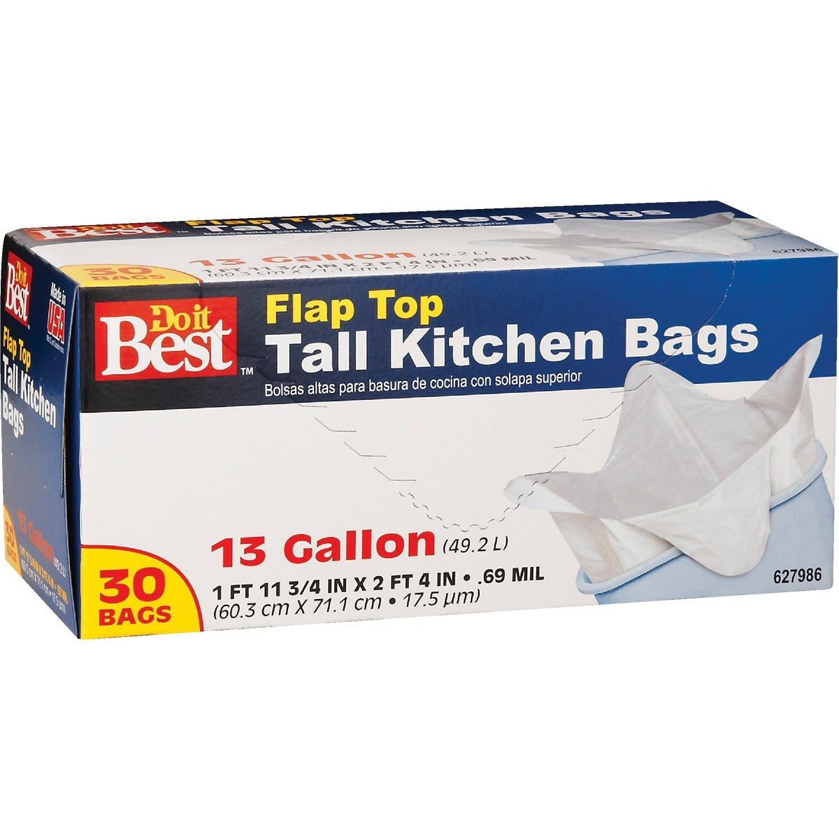 BSC PREFERRED Bsc Preferred 627986 Kitchen Trash Bags 13 Gal 30 Count