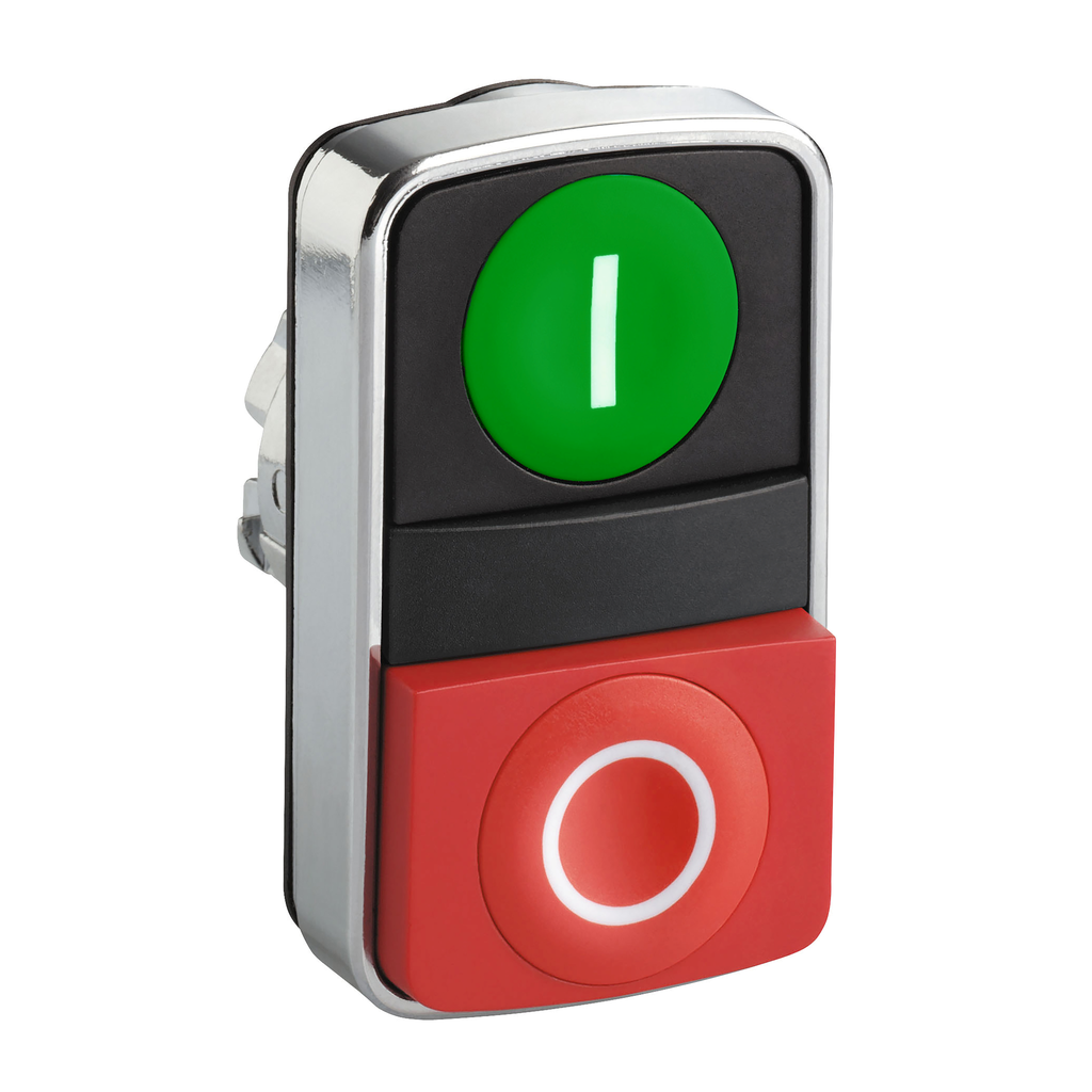 Schneider Electric ZB4BL7341 Square D 22 mm Green/Red Round Flush Momentary Push Button Operator