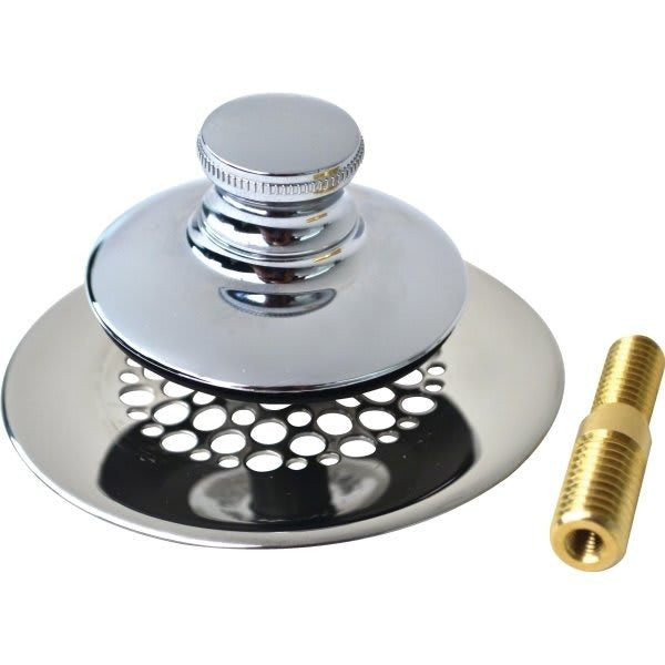 WATCO Watco 48750-PP-CP-G-47-NS Universal NuFit Push Pull Tub Stopper with Grid (1 Pack) 48750-PP-CP-G-47-NS