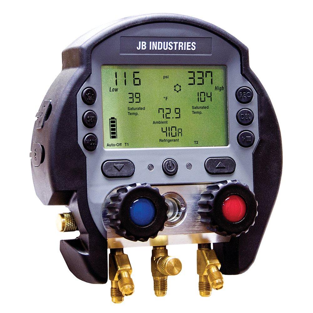 JB Industries DMG2-8 2-Valve Digital Refrigerant Manifold with DMG2-DATA Recording Module