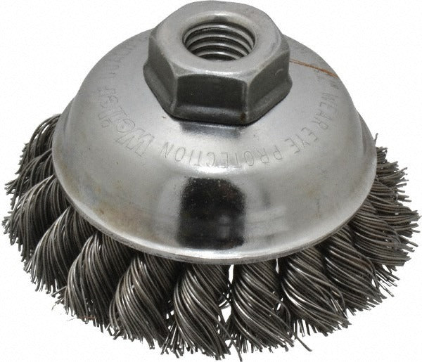 WEILER Weiler 94695 Knotted Cup Brush 3.5 in Steel Wire