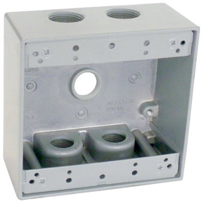 True Value TGB50-5 Gray 2-Gang Outlet Box 5 Holes