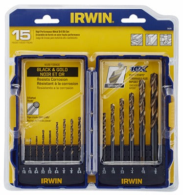 IRWIN Irwin 318015 Turbo Point Drill Bit Set 15 Piece Hss