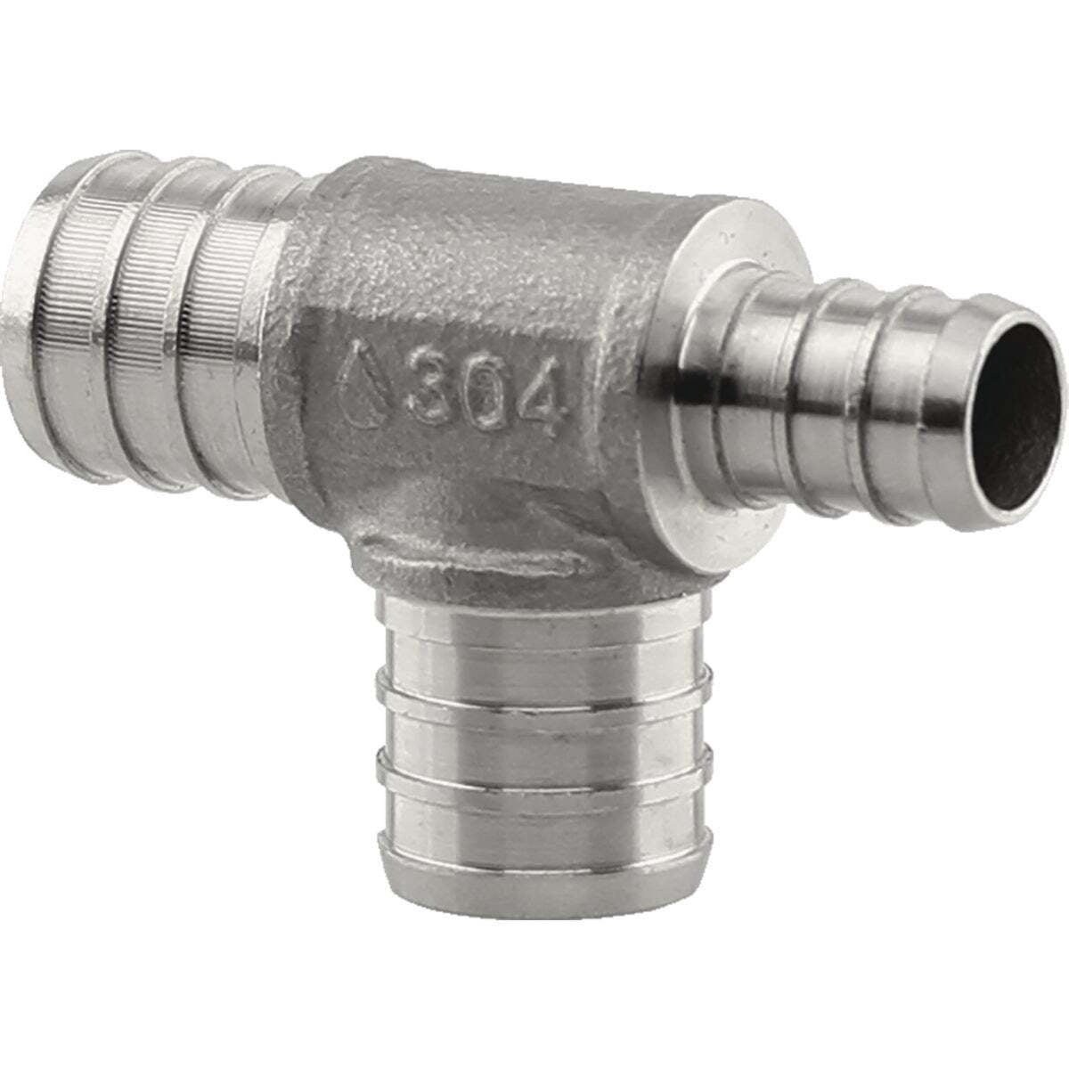 PLUMBEEZE Plumbeeze PE-PS-T070507 Stainless steel PEX tee 3/4 in x 1/2 in x 3/4 in
