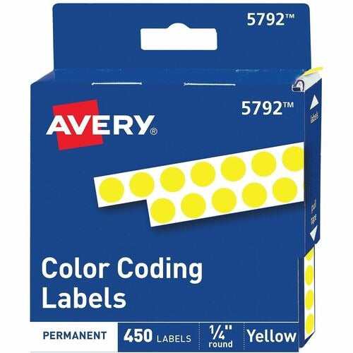 AVERY Avery AVE05792 Round Color-coding Labels Yellow 450 Pack