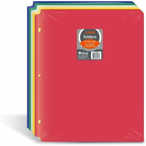 C-LINE C-line CLI32930 Poly Folder 3-hole Punched Pack of 10