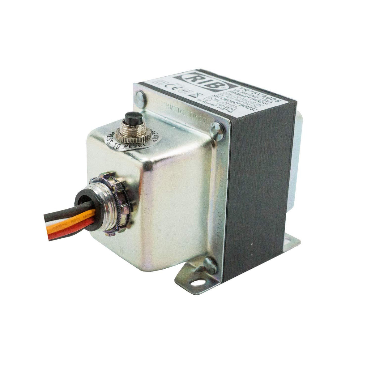 Functional Devices TR75VA005 Transformer 75 VA 480/240/208/120 to 24 Vac Circuit Breaker Foot and Single Threaded Hub Mount