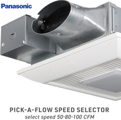 Panasonic FV-0510VSL1 WhisperValue DC Fan Light 50-80-100 CFM Large