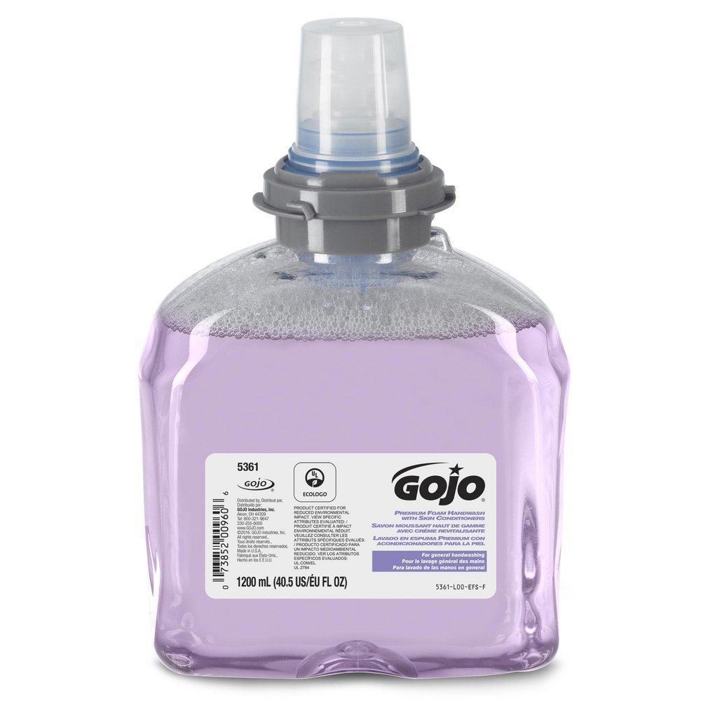 Gojo 5361-02 TFX 1200ml Premium Foam Hand Wash with Skin Conditioner Case of 2