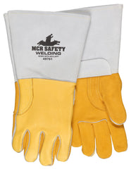 MCR Safety 49751XL Gold Grain Elkskin Leather Welding Glove, Heat Resistant, Kevlar Stitching, Reinforced Thumb, X-Large