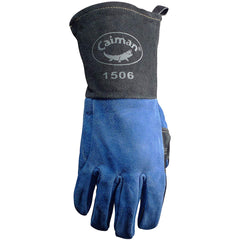 Caiman 1506 Premium Split Cowhide MIG/Stick Welding Gloves, 14 inches, Large, Blue