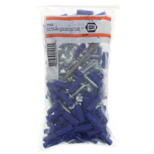 Diversitech 7111CX Blue Plug Anchor Kit #14 x 1 W/5/16 Drill Bit