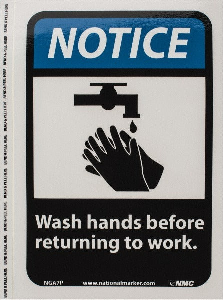ACCUFORMNMC Accuformnmc NGA7P Wash Hands Notice Sign 10x7 in