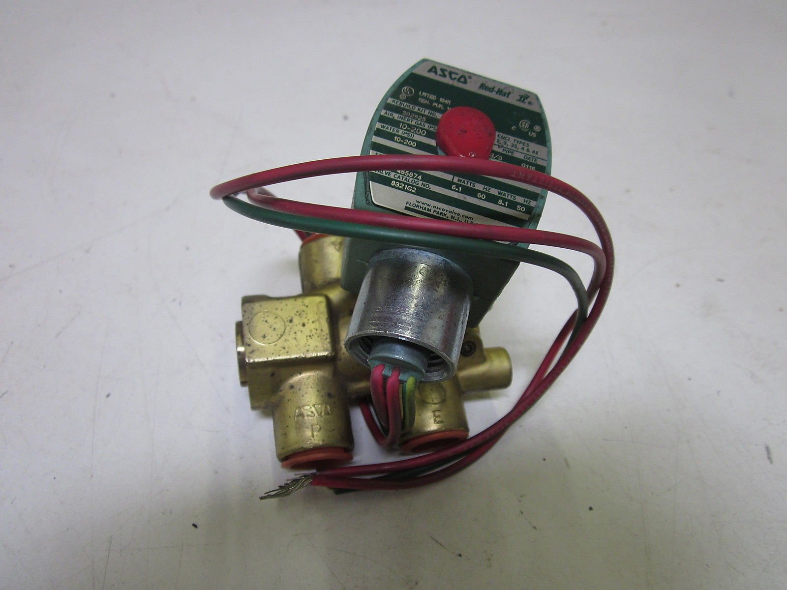 ASCO 8321G2 Solenoid Valve 3/8 Inch N/C 3-Way Quick Exhaust 10/200 PSI Replacement 8321G2