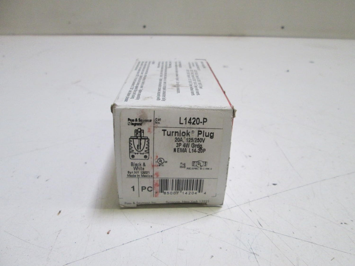 Pass & Seymour L1420-P Turnlok Industrial Grade Plug 125/250 Volt 20 Amp NEMA L14-20P