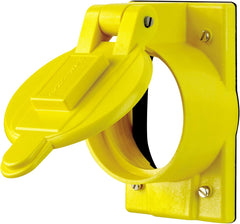 Leviton 7788-CR Weatherproof Receptacle Cover with Lift Lid, For 50A Corrosion Resistant Devices, Yellow